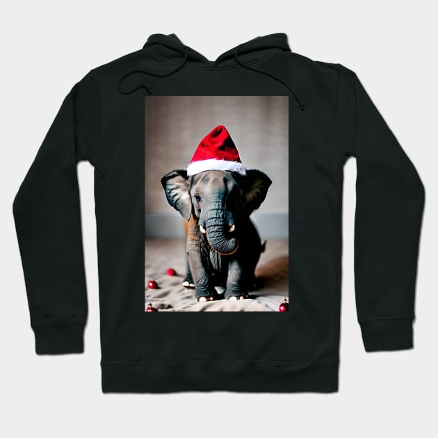 Christmas Elephant (Christmas Animals) Hoodie by robsteadman